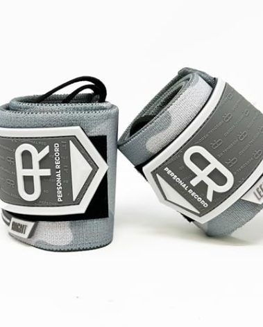 PR Personal Record Heavy Duty Premium Wrist Wraps, More Elasticity, Reinforced Stitching, Extra Wide Strap, Strong Thumb Loop, Larry Wheels Weightlifting Wraps, Lifting Wrist Wraps (Snow Camo)