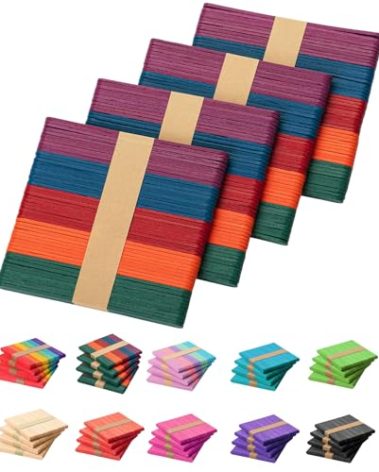 Mr. Pen- Colored Popsicle Sticks, Wooden Colored Popsicle Sticks for Crafts, 200 Pack, 4.5 Inch