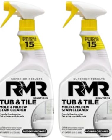 RMR - Tub and Tile Cleaner, Mold Stain & Mildew Stain Remover, Industrial-Strength, No-Scrub Cleaner, 32 Fl Oz, 2 Pack