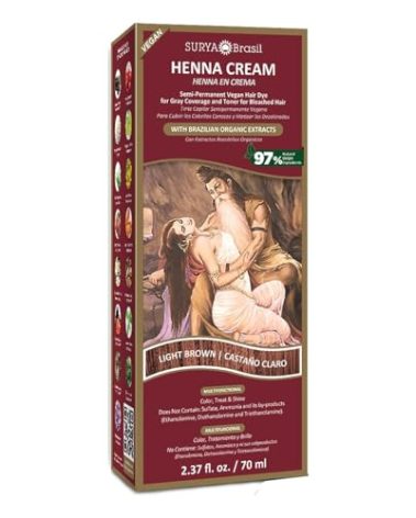 Henna Light Brown Cream Surya Nature, Inc 2.31 oz Cream
