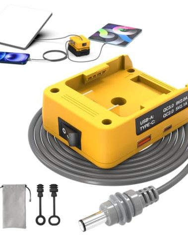 Deckit Starlink Mini Battery Adapter 5ft 18AWG Starlink Mini DC Power Accessory 18V-20V Lithium Batteries Compatible with DeWalt/mini starlink Accessories