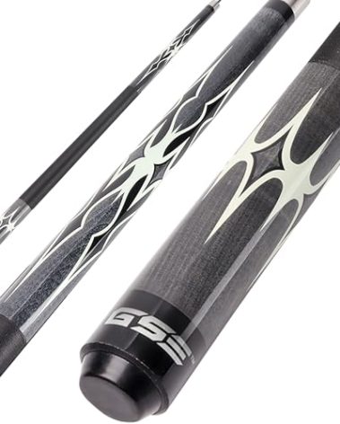 GSE Games & Sports Expert 58" 2-Piece Canadian Maple Hardwood Billiard Pool Cue Sticks for Men/Women, Great for House or Commercial/Bar Use (Grey, 21 Oz)