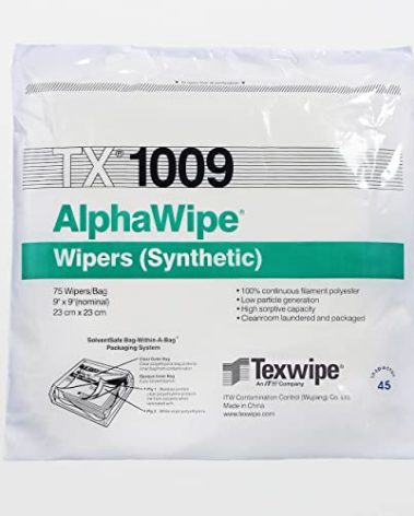 Texwipe TX1009 AlphaWipe Heavyweight Polyester Cleanroom Wiper, 9" x 9", White (Pack of 150)