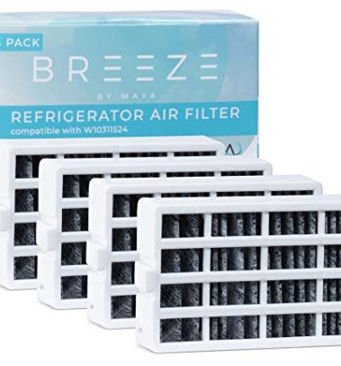 Breeze by MAYA W10311524 Refrigerator Air Filter Replacement for Whirlpool, AIR1, Maytag, Kitchenaid and Jenn-Air, FreshFlow Air Filter (4 Pack)