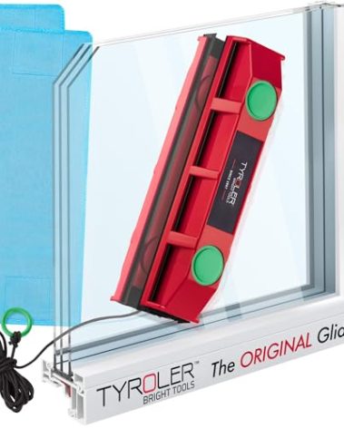 Tyroler Magnetic Window Cleaner | 3M Anti-Fall Rope | Double-Sided Cleaning (Double-Glaze Fit 0.8"-1.1")