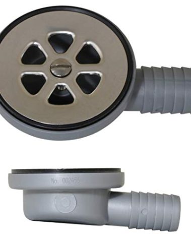 Scandvik 10307 Low Profile Elbow Shower/Cockpit Drain, 1" Outlet, Gray