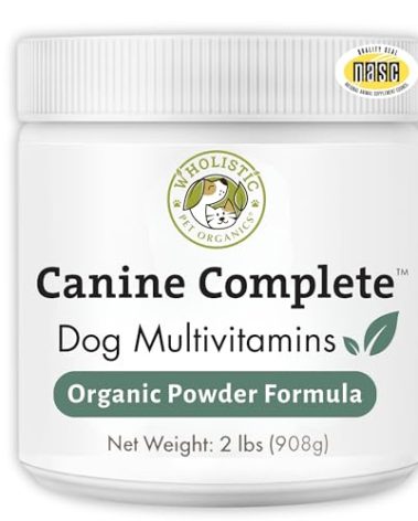 Wholistic Pet Organics Canine Complete - Dog Multivitamin Powder - 2 Lb - Daily Dog Vitamins and Supplements for Homemade Food - Immune System, Skin, Coat & Overall Health - Small and Large Breed