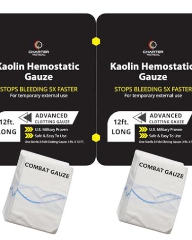 First Aid Advanced Quick Clotting Combat - Flexible Hemostatic - Stop The Bleed kit Faster Wound Packing with Quick Clotting Medical - Survival Kit Supplies - 3" x 12.5' (CT-GAUZE2)