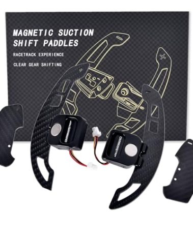 EASSAFEX Magnetic Steering Wheel Paddle Shifter for Audi C8 A6 A7 S6 S7 RS6 RS7 2018-2024, Carbon Fiber Paddle Extension Interior Decoration Accessories.