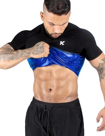 Kewlioo Men's Sauna Suit Shirt - Heat Trapping Sweat Compression Vest, Shapewear Top for Men, Sweat More & Look Great, Gym Workout Exercise Versatile Heat Shaper Jacket (Black, M)