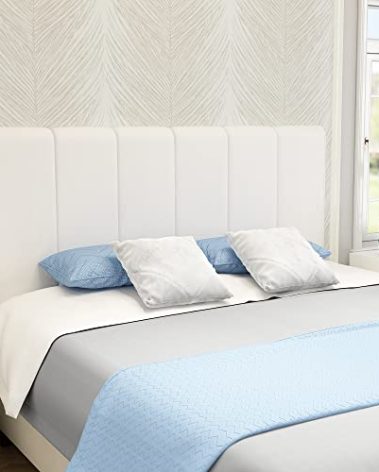 Yongchuang White Headboard King Size Upholstered Faux Leather Headboards King Bed Headboard Adjustable Height Head Board Panels