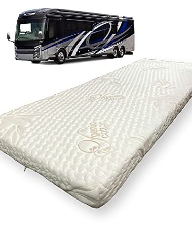 Foamma 4" x 48" x 75" Mattress for RV with Water Resistant Organic Cotton Cover, Firm High Density Foam, USA Made, CertiPUR-US Certified Foam