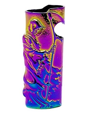Rainbow Reaper Death Metal Lighter Case Cover Holder fits BIC Full Standard Size Lighter J6