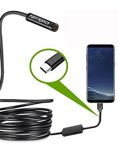 USB Snake Inspection Camera, FANTRONICS Scope Camera with 8 LED Lights IP67 Waterproof Semi-Rigid Snake Cord USB C Borescope for iPhone, iPad and Android Phone (16.4ft)