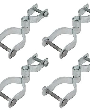 GBGS 4 Sets Gate Post Hinge- 2-3/8" x 1-3/8"-Male and Female,Heavy-Duty Chain Link Fence Hinges for Cattle Corral Panel,Max Load 220lb