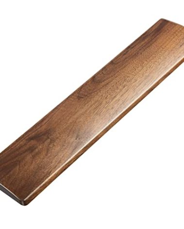 Faluber Wooden Wrist Rest, 17.3-inch Length and 20mm Thickness for Full-Sized Keyboard, Walnut Wood Palm Rest, Ergonomic Design for Mechanical Gaming Keyboard, Stain Resistant (Large, Walnut Wood)