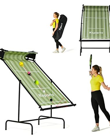 Ksports Tennis Rebounder Net – Multi Racket Sports Trainer for Tennis, Pickleball, Padel, Squash & Racquetball – Quick Assembly, Portable with Carry Bag (Green, Regular)