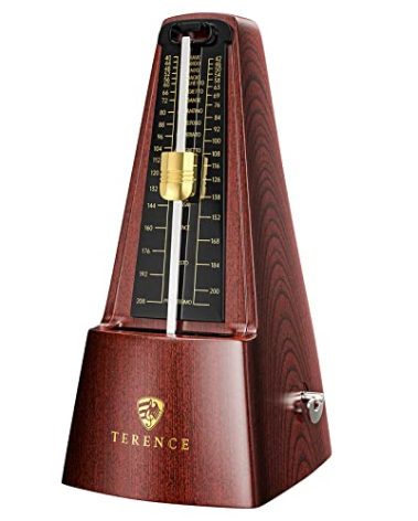 Mechanical Metronomes for Piano Guitar Violin Bass Drum and Other Musical Instruments Loud Sound and High Precision Track Beat and Tempo for Beginners (Wood Grain)
