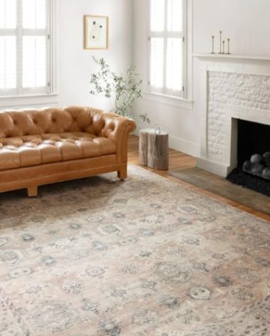 Loloi Hathaway Collection HTH-03 Java/Multi 2'-6" x 7'-6", .25" Thick Runner Rug, Soft, Durable, Printed, Modern, Low Pile, Non-Shedding, Easy Clean, Living Room Rug