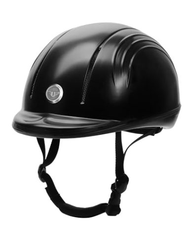 TuffRider Starter Basic Horse Riding Helmet | Comfortable Protective Equestrian Head Gear - SEI Certified -Black - M