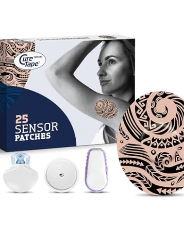 CureTape Patches - Sensor Fixing Plasters - Plasters for Freestyle Libre, Dexcom and Medtronic Guardian Sensors - Sensor Patch - Unique Variants (Tattoo)