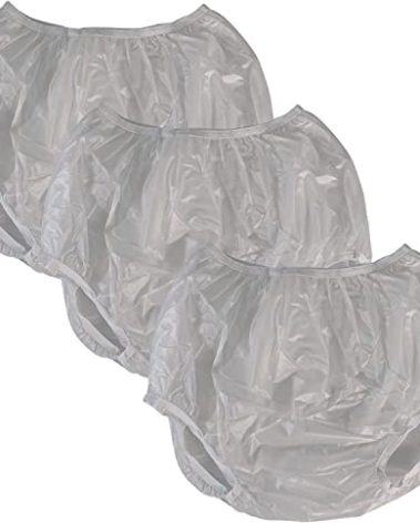 Vakly Adult Vinyl Waterproof Pull-On-Cover Incontinence Pants [Pack of 3] Waterproof Protection Designed to GO ON TOP of/Together with Diapers & Briefs as Added Leak Resistance (XX-Large)