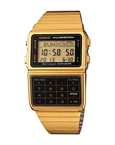 Casio #DBC611G-1D Men's Gold Tone 25 Memory Calculator Databank Watch