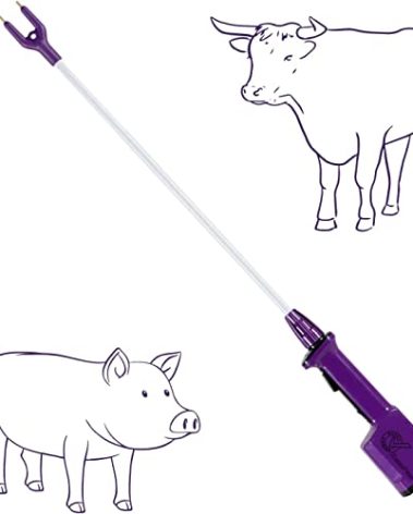 RANCH CHOICE Purple Rechargeable Livestock Prod Waterproof Cattle prod with 23" Flexible Shaft (Total 33 1/2 inch Length)