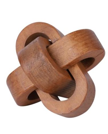 Wood Knot Decor Coffee Table Decor Shelf Decor Table Books Hand Carved Home Decoration Boho Farmhouse Rustic Modern Chain Link Decor Shabby Chic Bookshelf Decor 3 Link Wooden Knot
