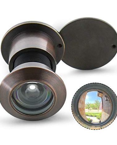 Earl Diamond - Solid Brass Door Viewer Peephole, 220-Degree Security Peephole with Heavy Duty Rotating Privacy Cover for 1-21/32" to 2-1/8" Doors for Home Office Hotel - Oil Rubbed Bronze Finish