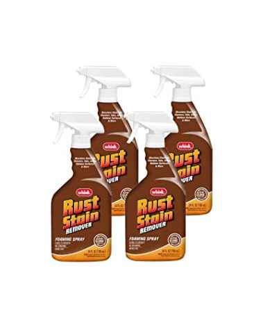 Rust-Oleum Whink Rust Stain Remover | Heavy-Duty Iron Stain Remover Foaming Spray with Excellent Cling for Toilets, Showers, Sinks, Outdoor Siding | 24 oz | 4 Pack