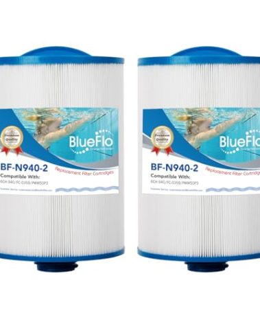 BLUEFLO Spa Filter Cartridge Replaces for Unicel 6CH-940, Filbur FC-0359, Pleatco PWW50P3(1 1/2" Coarse Thread), Waterway 817-0050, SAE Thread Hot Tub Filter, 2 Pack