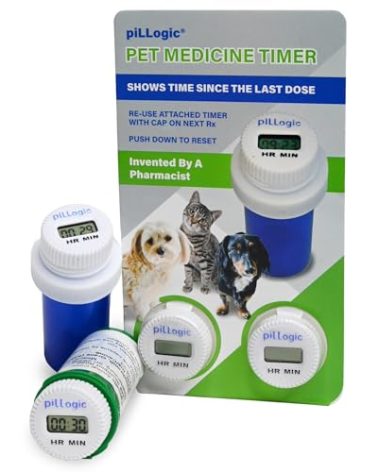 Pet Medicine Timer-Pill Bottle Organizer-Medication Tracker-Reminder- Shows How Long Since Last Dose-Attach to Original Prescription Bottle Cap