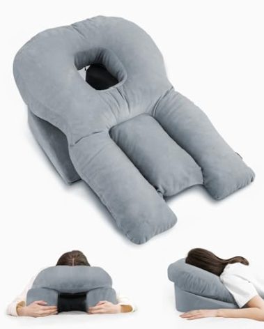 HOMCA Face Down Pillow for Eye Surgery – Stomach Sleeping Pillow with Soft Support, Home Massage Pillow with Shredded Memory Foam for BBL/Retinal Surgery, Not for Adults with Larger Body Frames