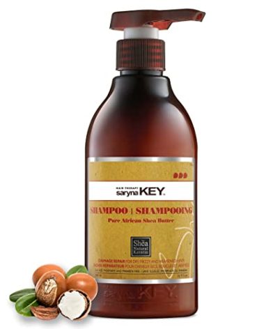 Saryna Key Shampoo for Damaged Hair with Pure African Shea Butter - Moisturizing Shampoo for Dry Damaged Hair - Professional Keratin Treatment - Sulfate Free, No Parabens, Cruelty Free (500ml/16.9oz)