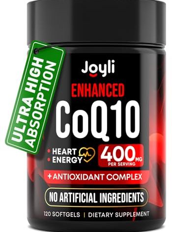 CoQ10 400mg Softgels - High Absorption Co Q10, 400mg Softgels for Heart Health & Energy Production - Enhanced Co Q 10 Supplement with Antioxidants and Flaxseed Oil - CoQ10 400 mg per Serving