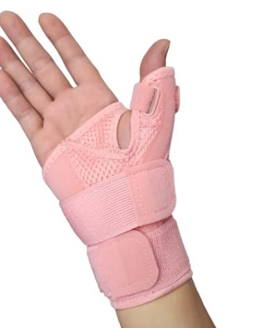 Hamshine New Updated Thumb Brace for Women and Men, Reversible Trigger Thumb Splint for Day & Night Support, Breathable Thumb Stabilizer for Arthritis, Tendonitis, Sprains Thumb Pain Relief (Pink)