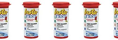 Tiptop Home 5x LaMotte Insta-Test 4 Plus, Free Chlorine, Bromine, Alkalinity, pH, Total Hardness Testing, 250 Strips