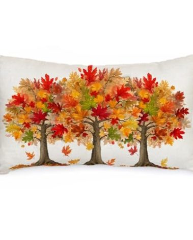 AACORS Fall Pillow Cover 12x20 Inch Maple Trees Decorations Farmhouse Autumn Throw Pillow Case Decor for Home Sofa Couch AA736-12