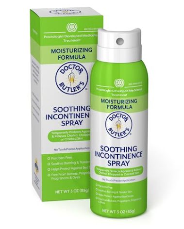 Doctor Butler’s Soothing Incontinence Spray - Barrier Spray for Incontinence with Touchless Application to Help Protect Sensitive Irritated Skin Caused by Adult Incontinence (3 oz)