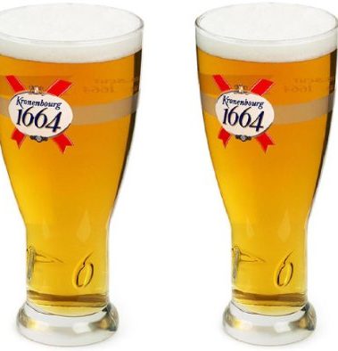 Kronenbourg Officially Licensed 3D Raised Glass - Set of 2