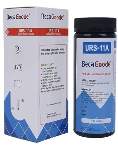 BecaGoode 11-in-1 Rapid Urine-Test Strips 11 Parameters for Ketosis, pH, Protein, UTI and More in Your Body-100 Count