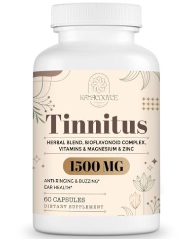 Kanacoufce 1500MG Tinnitus for Ringing Ears, Tinnitus Supplemen, 60 Capsules