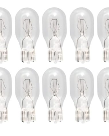 OCS Parts -12V Miniature Light Bulbs for RV Camper Trailers - Push-in Bulbs for Motorhomes, Clear Wedge Base- Pack of 10