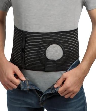 Movibrace Abdominal Ostomy Belt for Post-Operative Care after Colostomy or Ileostomy Surgery Abdomen (Large), Black