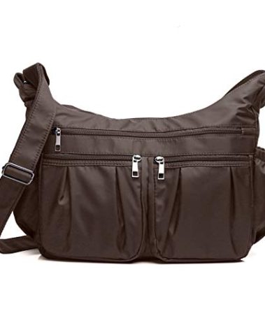 VOLGANIK ROCK Crossbody Purses for Women Shoulder Handbags Lightweight Waterproof Nylon Travel Bag Ladies Pocketbooks(Coffee-Large)