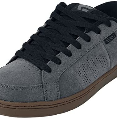 Etnies Kingpin Men's Skateboarding Shoe Classic Puffy Sustainable, Comfortable & Durable Footwear with Die-Cut EVA Insole - Grey/Black/Gum - 8.5