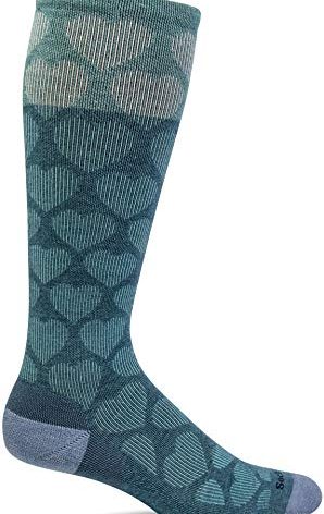 Sockwell Women's Heart Throb Moderate Graduated Compression Sock, Blue Ridge - M/L