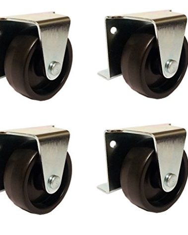 American Bolt and Screw 2 Inch Low Profile Trundle Casters Wheels Cabinet Roll Out Bed - Set of 4
