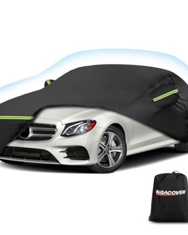 for Mercedes Benz E Car Cover Waterproof All Weather Heavy Duty Protection Outdoor Full Car Covers Windproof with Driver Side Zipper Compatible for Mercedes Benz E-Class 2006-2025 Sedan